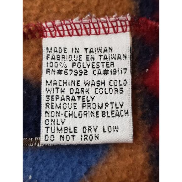 Talbots Fleece Jacket Womens Size Medium Maroon Leaves Collared Button Down Fall - Picture 4 of 4